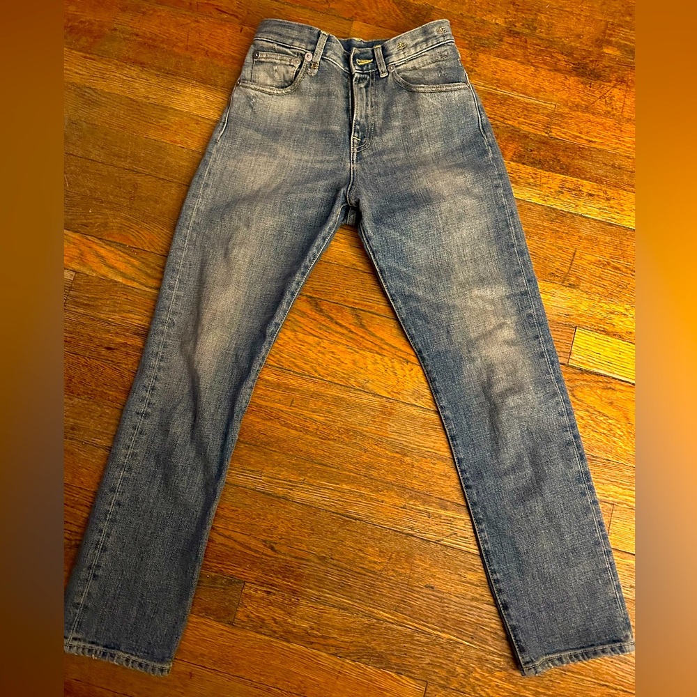 R13 Women's Boot Cut Jeans in Faded Blue